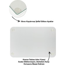 Ortakçı Design Vegan Desenli Cam Kesme Tahtası - Cam Kesme Tablası | 30cm x 40cm