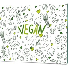 Ortakçı Design Vegan Desenli Cam Kesme Tahtası - Cam Kesme Tablası | 30cm x 40cm