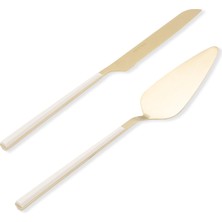 The Mia Bianco Pasta Servis Takımı Gold 2 Parça CKB0250