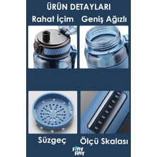 Uzspace Fiftyfifty 1100ML  Mega Büyük Boy  Tritan Su Matarası Silikon Korumalı Kaydırmaz Gövde