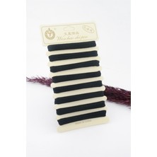 By Zeyna Aksesuar Kadın Siyah 8'li Lastik Toka Seti