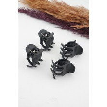 By Zeyna Aksesuar Kadın Siyah 4'lü Mandal Toka Seti