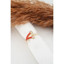 Kadın Özel Tasarım Ayarlanabilir Numarasız Mineli Zirkon Taşlı Yüzük