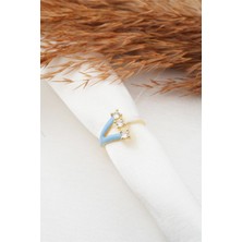 Kadın Özel Tasarım Ayarlanabilir Numarasız Mineli Zirkon Taşlı Yüzük