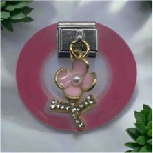 Stainles Steel Italyan Çicek Detaylı Charm