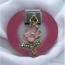 Stainles Steel Italyan Çicek Detaylı Charm