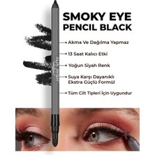 Uzun Süre Kalıcı Suya Dayanıklı Bulaşmayan Siyah Göz Kalemi - Smoky Eye Pencil Pencil Black