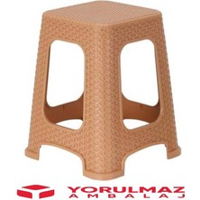 Yorulmaz Ambalaj Saral Rattan Büyük Boy Plastik Tabure