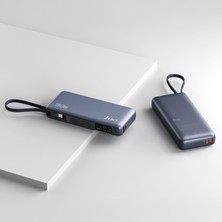 Juo 20000 mAh 130W LED Ekranlı Usb-A + Type-C Kablolu Powerbank Taşınabilir Hızlı Şarj Cihazı