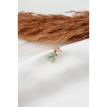 By Zeyna Aksesuar  Kadın Altın Kaplama Zirkon Taşlı Earcuf Kıkırdak Küpe