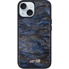 Just Fun iPhone 15 Uyumlu Marble Cover Mermer Desenli Darbe Dayanımlı Silikon Telefon Kılıfı