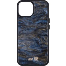 Just Fun iPhone 15 Uyumlu Marble Cover Mermer Desenli Darbe Dayanımlı Silikon Telefon Kılıfı