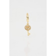 By Zeyna Aksesuar Kadın Kendi Tarzını Oluştur Zirkon Taşlı Anahtar Figürlü 1 Adet Küpe