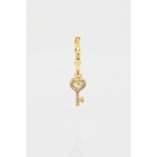 By Zeyna Aksesuar Kadın Kendi Tarzını Oluştur Zirkon Taşlı Anahtar Figürlü 1 Adet Küpe