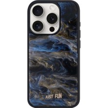 Just Fun iPhone 15 Pro Uyumlu Marble Cover Mermer Desenli Darbe Dayanımlı Silikon Telefon Kılıfı