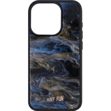 Just Fun iPhone 15 Pro Uyumlu Marble Cover Mermer Desenli Darbe Dayanımlı Silikon Telefon Kılıfı