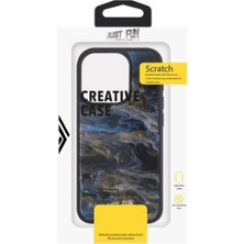 Just Fun iPhone 15 Pro Uyumlu Marble Cover Mermer Desenli Darbe Dayanımlı Silikon Telefon Kılıfı