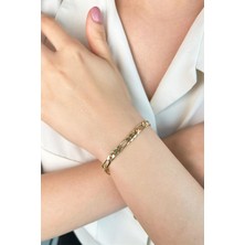 Xuping Zincir Model Bileklik Künye - Gold
