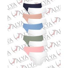 Alya Underwear Kadın Pamuklu Külot Basic Slip Renkli 10'lu Paket Yüksek Bel Iç Çamaşırı ( MULTICOLOR-X19 )