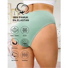 Alya Underwear Kadın Pamuklu Külot Basic Slip Renkli 10'lu Paket Yüksek Bel Iç Çamaşırı (Multicolor - X37)