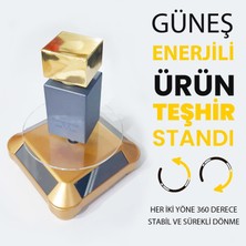 Upway Güneş Enerjili Otomatik 360 Derece Döner Motorlu Takı Mücevher Telefon Teşhir Standı