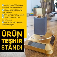 Upway Güneş Enerjili Otomatik 360 Derece Döner Motorlu Takı Mücevher Telefon Teşhir Standı