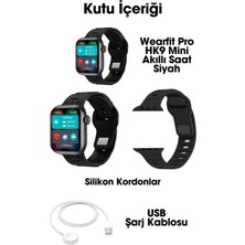 Wearfit Pro Hk9 Mini+ Plus Siyah Kasa 41MM Amoled Ekran Kulaklık Eşleme Arama Bildirim Okuma Kadın Akıllı Saat