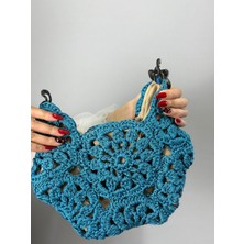 Gönülden Tasarım El Örgüsü Çiçekli Kadın El Çantası 30X27 cm