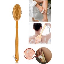 Doğal At Kılı Banyo Sırt Kesesi Uzun Sökülebilir Saplı Yumuşak Fırçalı Doğal Kese Ahşap Saplı