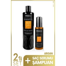 Argan Yağı Şampuan & Şaç Serumu | Nemlendirici 2'li Saç Bakım Seti - 400ml + 100 ml