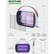 Rowenger MA15C Uv-Led Işıklı 5200MAH Şarjlı + Elektrikli Sivrisinek Kovucu Lamba Sinek Kovucu