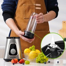 Rowenger 2in1 Inox 1.5lt Cam Hazneli Sürahi Smoothie Blender + 600ML Kişisel Blender