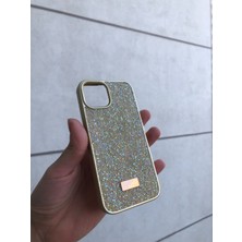 Iphone 13/14 Uyumlu Gold Taşlı Parıltılı Işıltılı Simli Elmaslı Telefon Kılıfı