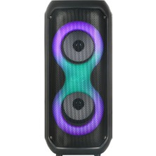 Zore GD-2413 Fm Radyolu Rgb Tws Çift 4 Inç Stereo Bass Kablosuz Hoparlör