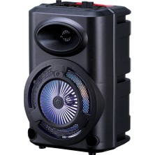 Zore GD-903 Dijital LED Göstergeli Fm Radyolu Mikrofonlu Rgb Tws 8 Inç Stereo Bass Kablosuz Karaoke