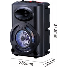 Zore GD-903 Dijital LED Göstergeli Fm Radyolu Mikrofonlu Rgb Tws 8 Inç Stereo Bass Kablosuz Karaoke