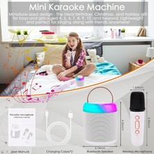 Karaoke Hoparlör 1 Mikrofonlu Taşınabilir Rgb Işıklı Ses Efektli USB Fm Radyo Sd Kart Destekli