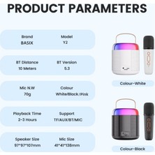 Karaoke Hoparlör 1 Mikrofonlu Taşınabilir Rgb Işıklı Ses Efektli USB Fm Radyo Sd Kart Destekli