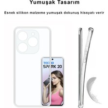 CepStok Tecno Spark 20 Kılıf Şeffaf Kamera Korumalı Esnek Yumuşak Silikon