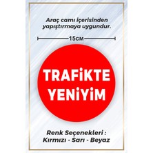 Sb Store Trafikte Yeniyim Sticker Etiket 15CM - Kırmızı Renk - (araç camı içerisinde yapıştırılır)