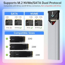 Ssk Alüminyum M.2 Nvme Sata SSD Muhafaza Adaptörü, USB 3.2 Gen 2 (10 Gbps)