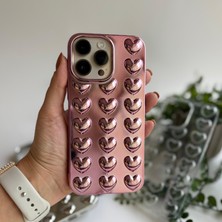 Epa Center Kalp Desenli Kabartma Dokulu Iphone 11  Kılıf Pembe