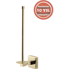 Çelik Banyo Paslanmaz Pirinç Kumru 2’li Yedek Kağıtlık Altın Sarı Gold
