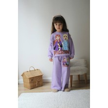 Sacro Kids Frozen Baskılı Eşofman-Sweatshirt 2 Iplik Mevsimlik Kız Çocuk Takım