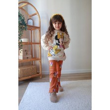 Sacro Kids Minnie-Daisy Baskılı Tayt-Sweatshirt 2 Iplik Mevsimlik Kız Çocuk Takım