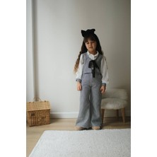 Sacro Kids Kazayağı Kumaş Gömlek - Pantolon - Yelek 3 Lü Kız Çocuk Takım