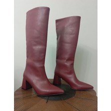 Doğa Shoes Bordo Uzun Kadın Çizmesi