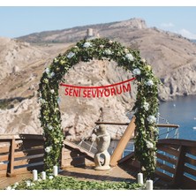 Blue Special Seni Seviyorum Özel Gün Yazısı Keçe Yazı Kırmızı 90 cm  DEPAKECE1006