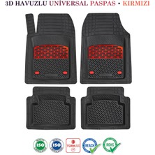 Rms Ford Fiesta Uyumlu Universal Derin Havuzlu Paspas Krom Kırmızı