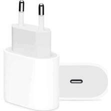Iphone Tüm Serilerle Uyumlu 20W Hızlı Şarj Adaptörü Beyaz Type-C Iphone Tüm Modellerle Uyumlu